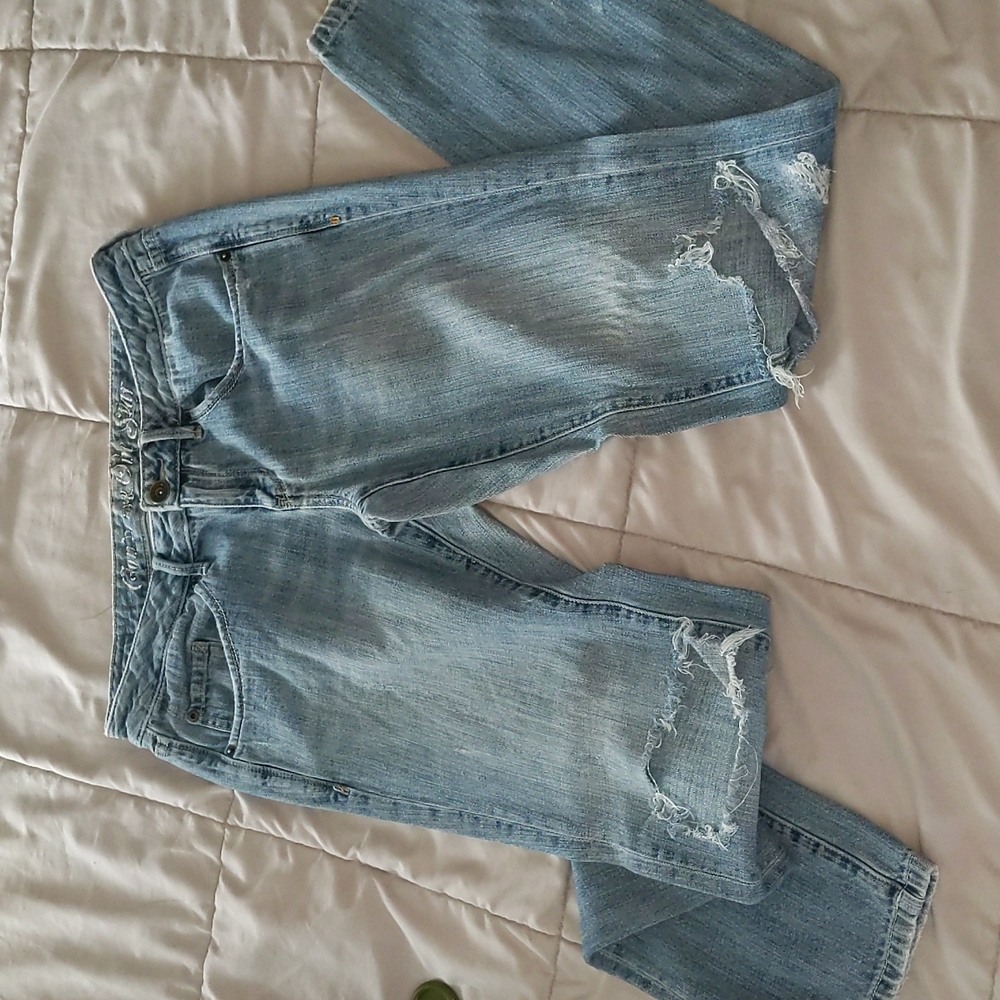 Distressed Converse One Star Jeans Loose Tomboy Fit, size 8
